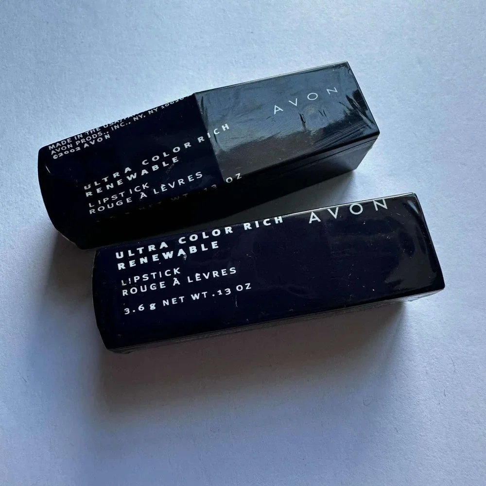 Avon Ultra Color Rich Renewable Lipstick Pink Fantasie & Glam‎ Ruby Set of 2 New